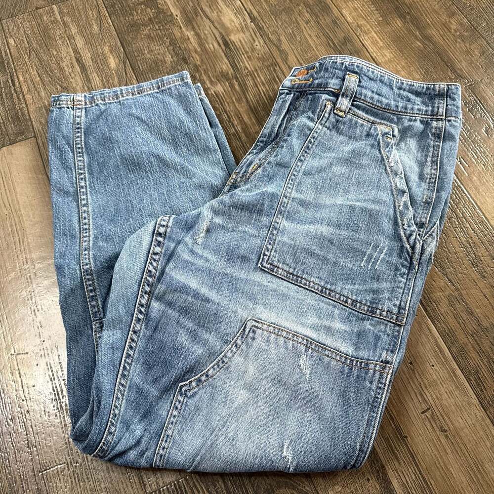 Anthropologie Pilcro The Wanderer Mid-Rise Relaxed Distressed Patchwork Jeans